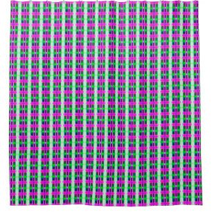 abstract texture, coloured plaid pattern, retro ta shower curtain