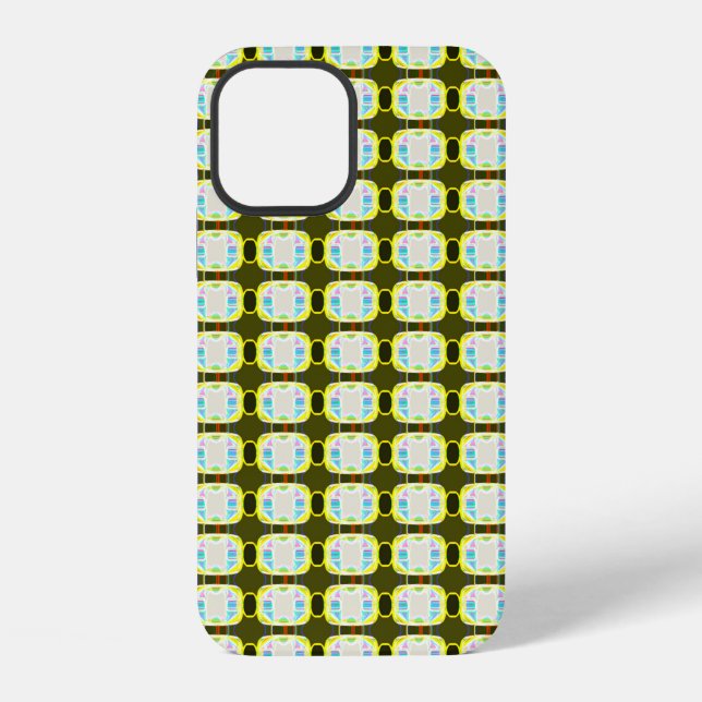 abstract texture, colourful gingham pattern, moder iPhone case (Back)