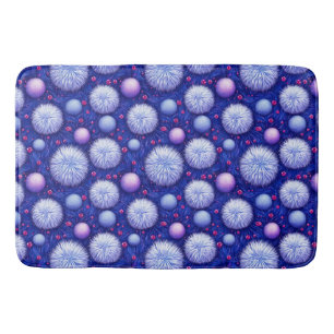 Abstract Texture with Glittering Orbs and Fuzzy Bath Mat