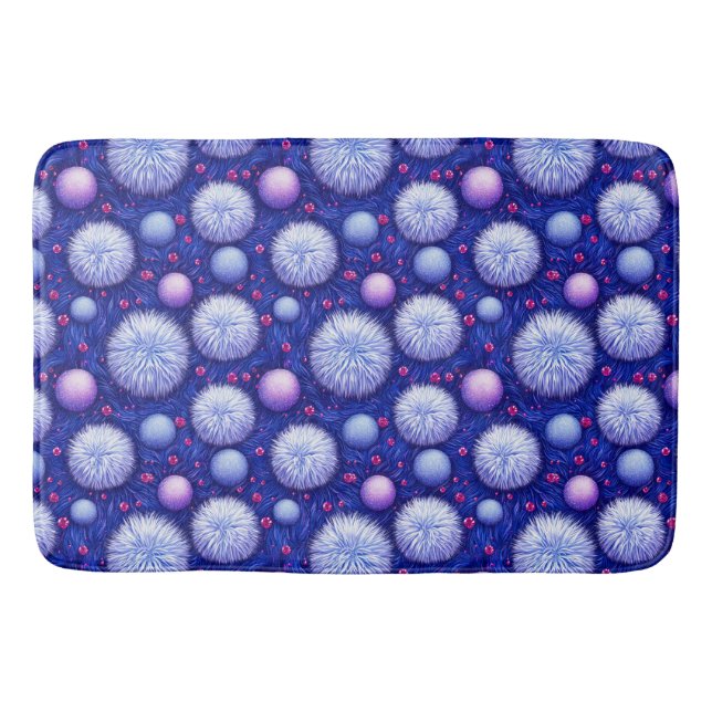 Abstract Texture with Glittering Orbs and Fuzzy Bath Mat (Front)