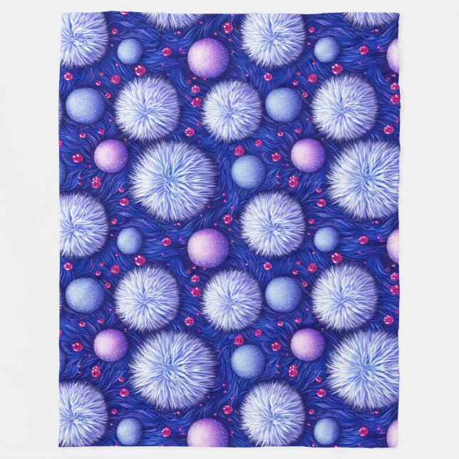 Abstract Texture with Glittering Orbs and Fuzzy Fleece Blanket (Front)