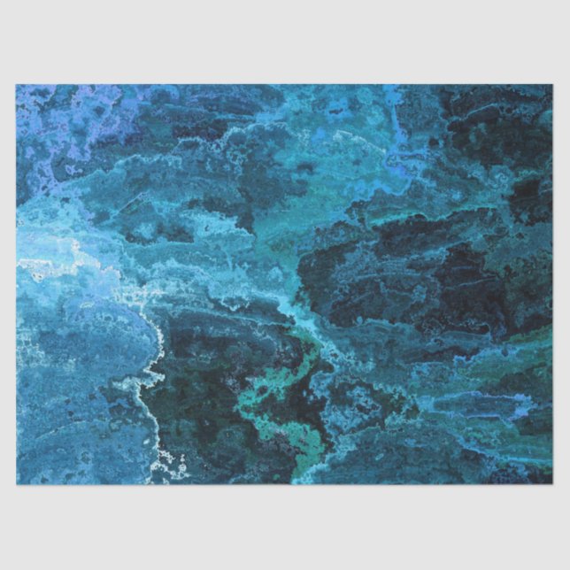 Abstract Textured Blue Background Decoupage Tissue Paper (Front)