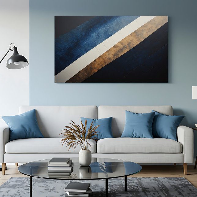 Abstract Textured Diagonal Blue Gold Poster (Creator Uploaded)