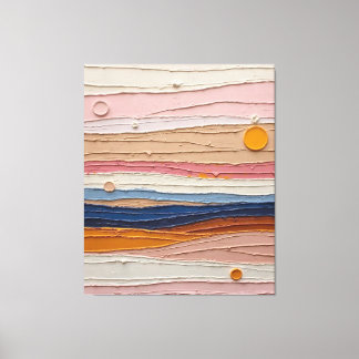 Abstract Textured Landscape Art – Colorful Layered Canvas Print