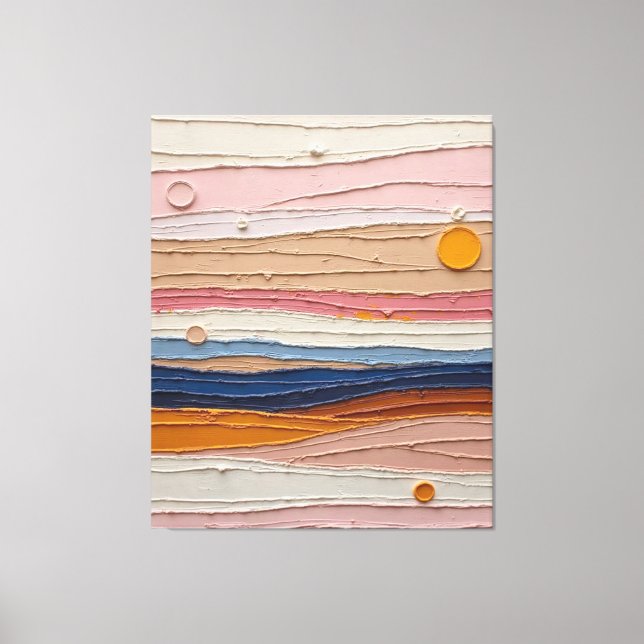 Abstract Textured Landscape Art – Colorful Layered Canvas Print (Front)