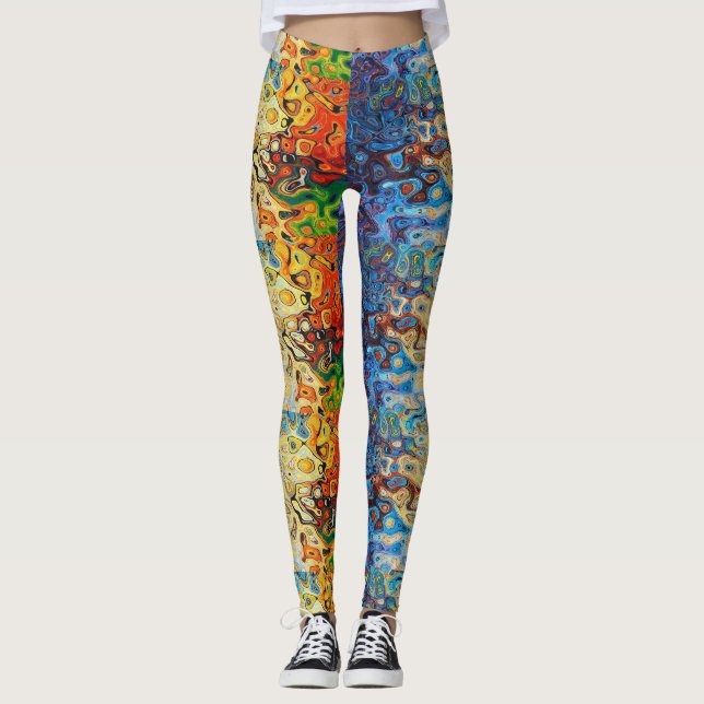 Abstract textured pattern leggings (Front)