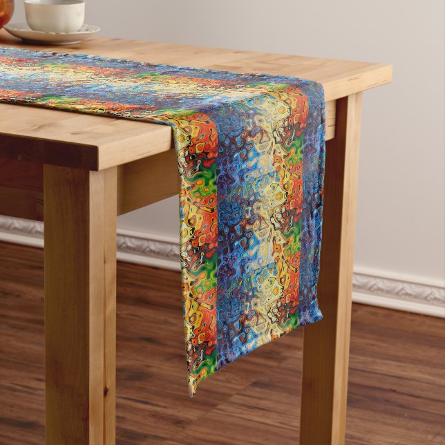 Abstract textured pattern short table runner (In Situ)
