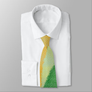 Abstract Textured Yellow Green Ombre Tie