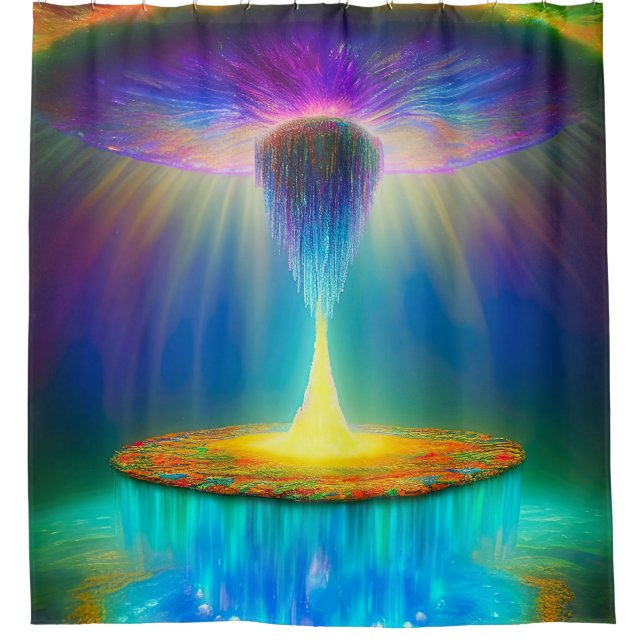 Abstract The Rapture Neon Chic Shower Curtain (Front)