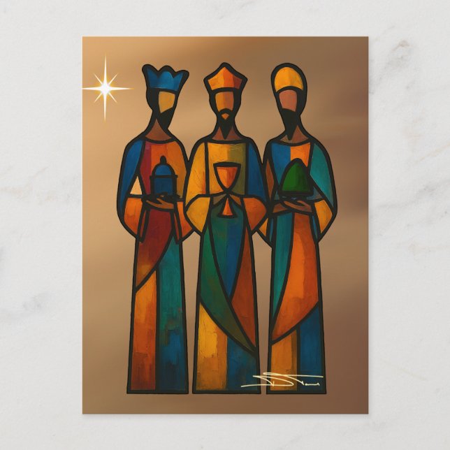 Abstract Three Wise Men Postcard (Front)