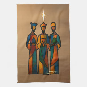 Abstract Three Wise Men Tea Towel