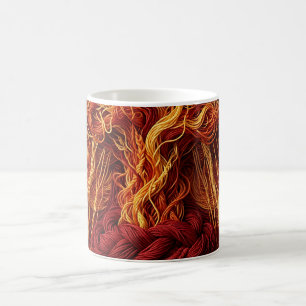 Abstract Thunderstorm Fire Red Thread Coffee Mug