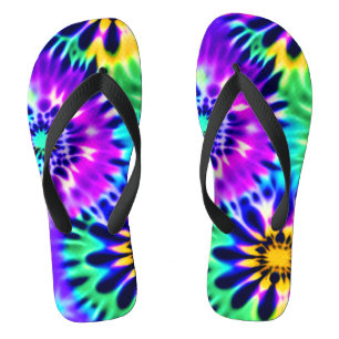 Abstract Tie Dye Adire Pattern Jandals