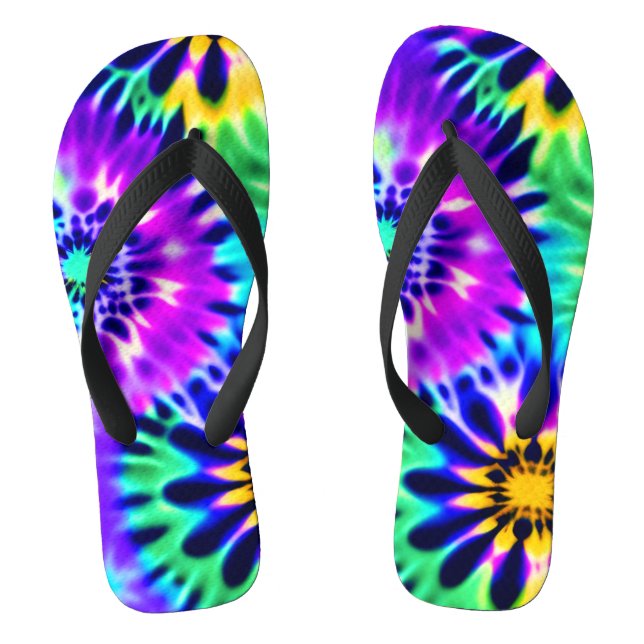 Abstract Tie Dye Adire Pattern Jandals (Footbed)