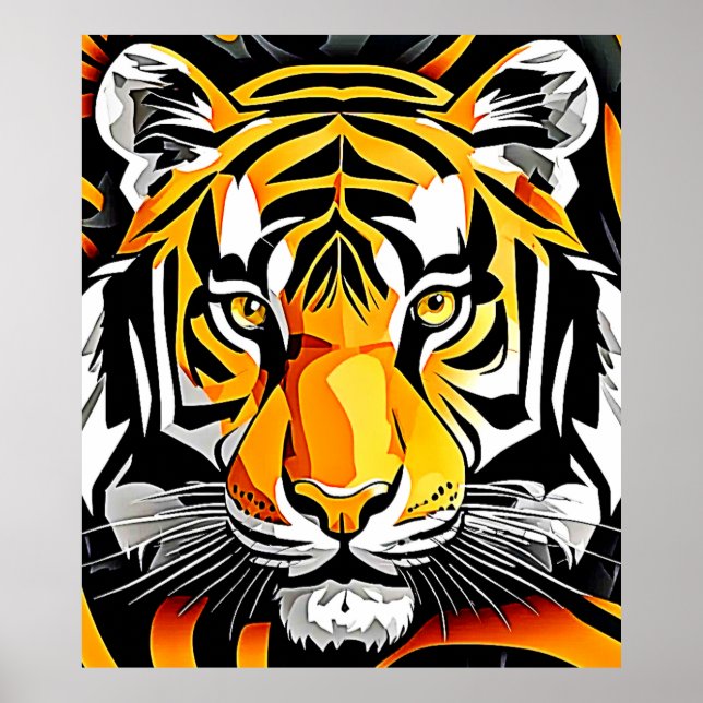 Abstract Tiger Art Poster (Front)