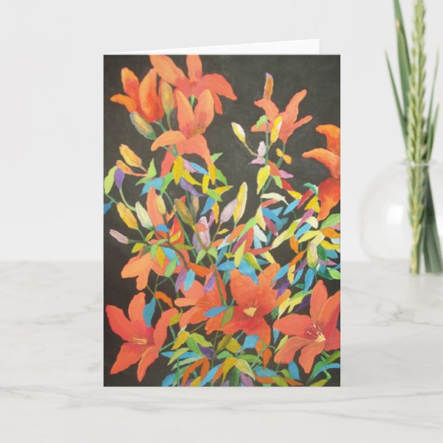 Abstract tiger lily notecard (Front)