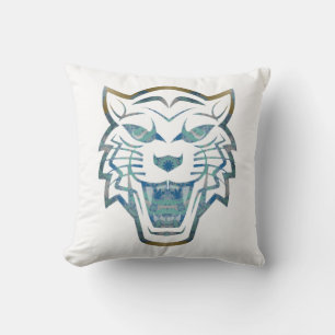 Abstract tiger print throw pillow