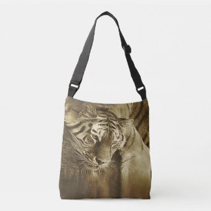 Abstract Tiger Vintage Crossbody Bag
