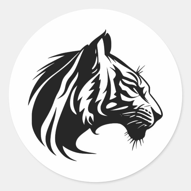 Abstract Tigers: A Minimalist Approach Classic Round Sticker (Front)