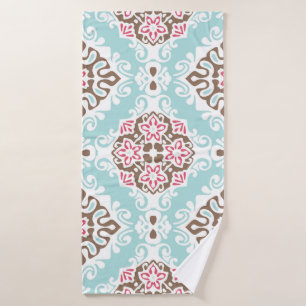 Abstract Tiled: Vintage Seamless Pattern Bath Towel