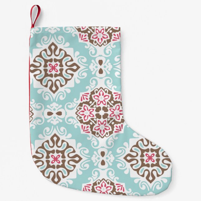 Abstract Tiled: Vintage Seamless Pattern Small Christmas Stocking (Front)