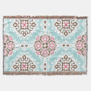 Abstract Tiled: Vintage Seamless Pattern Throw Blanket