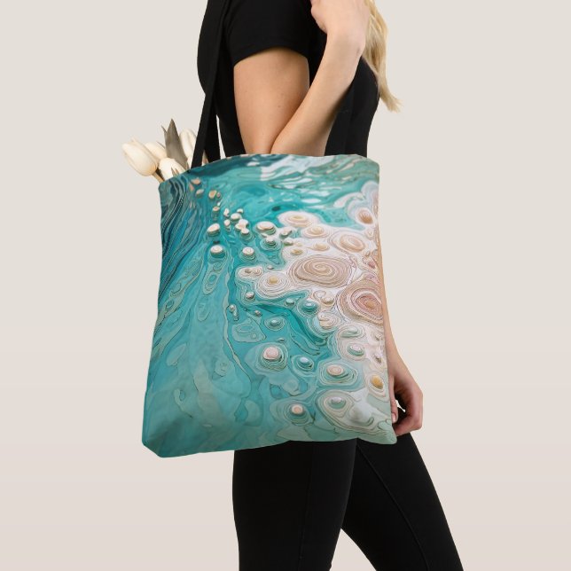 Abstract Topographic Ocean Art Tote Bag (Close Up)