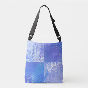 Abstract Tossed Turquoise and Purple Crossbody Bag