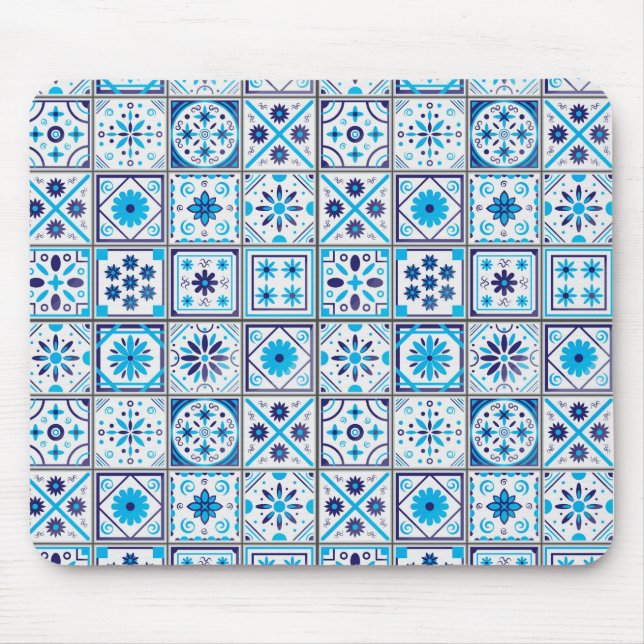 Abstract traditional Blue Art  Mouse Pad (Front)