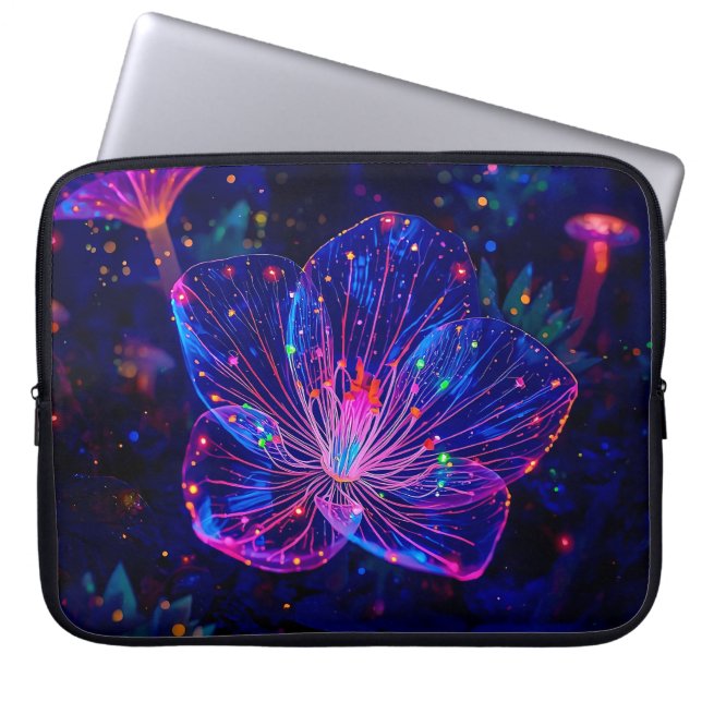 Abstract Translucent Blue 15' Laptop Sleeve (Front)