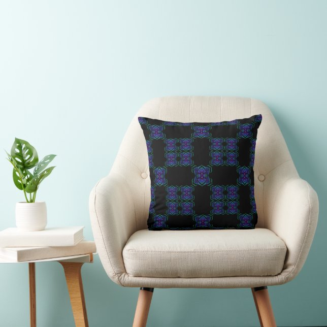 Abstract Translucent Layered Line Repeat Pattern Cushion (Chair)