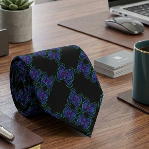 Abstract Translucent Layered Line Repeat Pattern Tie