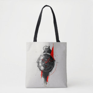 Abstract Trash Polka Pocket Watch Tote Bag