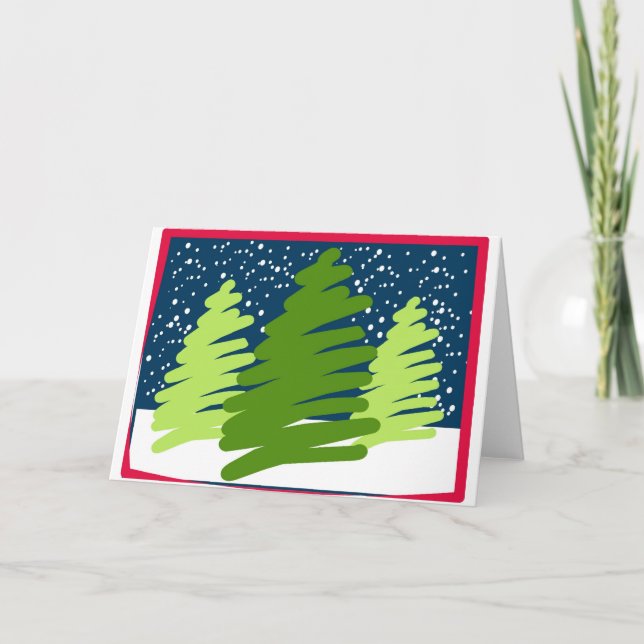 Abstract Tree 2 Holiday Card (Front)