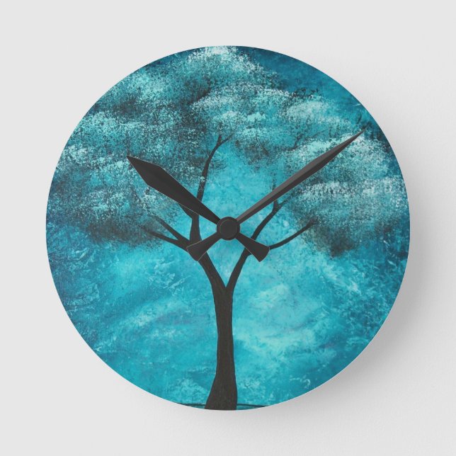Abstract Tree Art Wall Clock (Front)