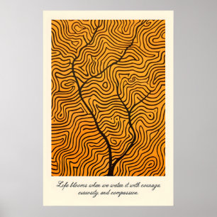 Abstract Tree Line Art Print Inspirational Growth