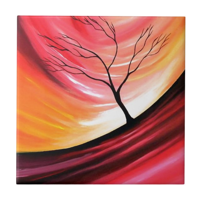 Abstract Tree - Modern Art Tile (Front)