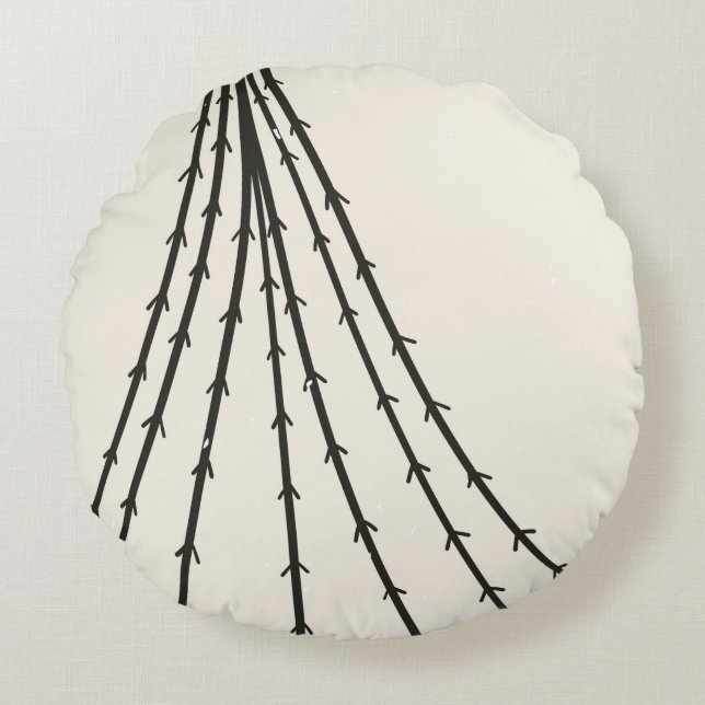 Abstract tree moon round cushion (Front)