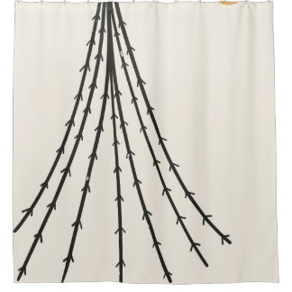 Abstract tree moon shower curtain