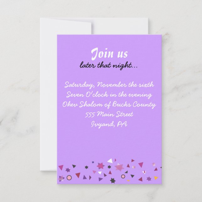 ABSTRACT TREE OF LIFE Bat Mitzvah Party Card (Front)