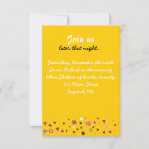 ABSTRACT TREE OF LIFE Bat Mitzvah Party Card Gold