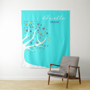 Abstract Tree of Life Party Photo Op Backdrop Tapestry
