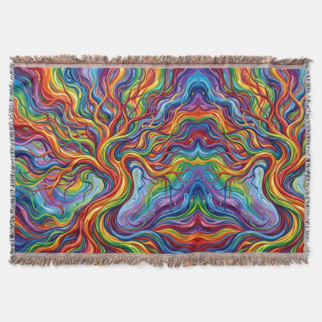 Abstract Tree Of Life Rainbow Blankets (Front)