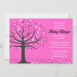 Abstract Tree of Life Sweet 16 Sixteen Invitation