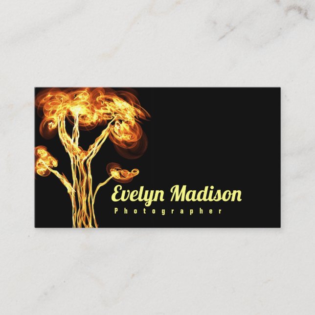 Abstract tree on fire. Sjisidjd Business Card (Front)