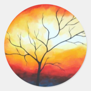 Abstract Tree Round Sticker