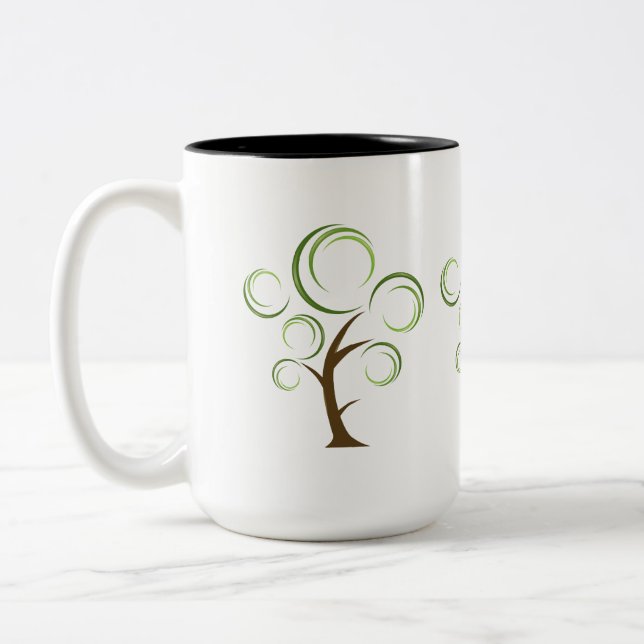Abstract Tree Two-Tone Coffee Mug (Left)