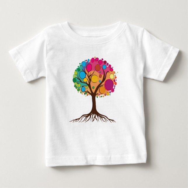 Abstract tree with roots and colourful leaves. baby T-Shirt (Front)