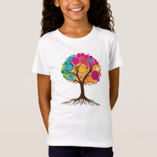 Abstract tree with roots and colourful leaves. T-Shirt