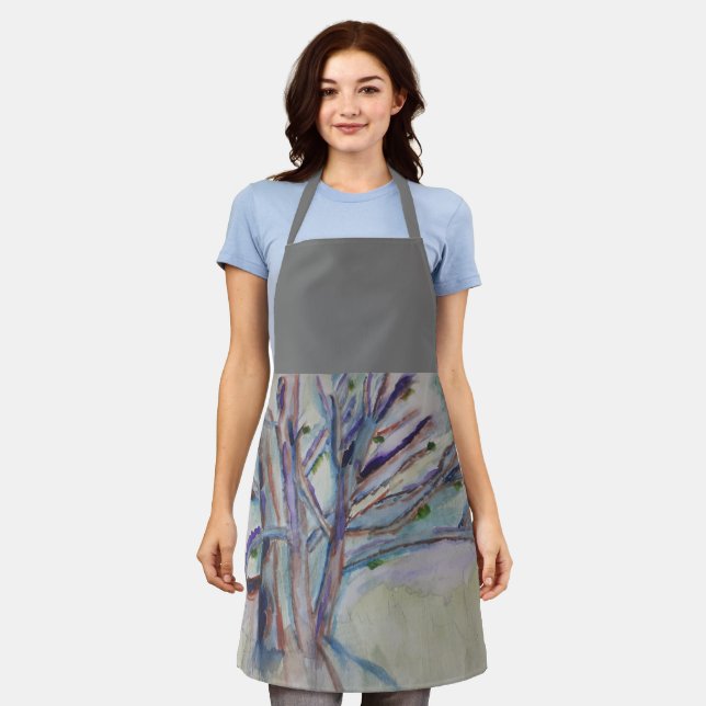 Abstract Trees Apron (Worn)